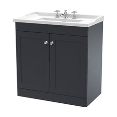 [BFCL1426G] Swynnerton Traditional 2 Door Floor Standing Vanity Basin Unit with 3 Tap Hole Traditional Ceramic Basin, Choice of Size and Colour - Cutout