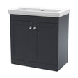 [BFCL1426H] Swynnerton Traditional 2 Door Floor Standing Vanity Unit with Basin, Dark Grey, 800mm - Cutout