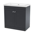 [BFCL1426K] Swynnerton Traditional 2 Door Floor Standing Vanity Unit with Fireclay Basin, Dark Grey, 800mm - Cutout