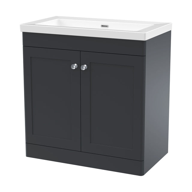 [BFCL1426K] Swynnerton Traditional 2 Door Floor Standing Vanity Unit with Fireclay Basin, Dark Grey, 800mm - Cutout