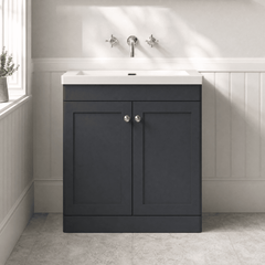 [BFCL1426K] Swynnerton Traditional 2 Door Floor Standing Vanity Basin Unit with 0 Tap Hole Modern Fireclay Basin, Choice of Size and Colour