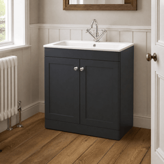 [BFCL1426P] Swynnerton Traditional 2 Door Floor Standing Vanity Basin Unit with 1 Tap Hole Stone Basin, Choice of Size and Colour