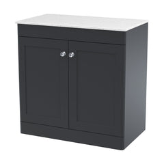 [BFCL1426WMT] Swynnerton Traditional 2 Door Floor Standing Vanity Unit with White Marble Worktop, Choice of Size and Colour - Cutout