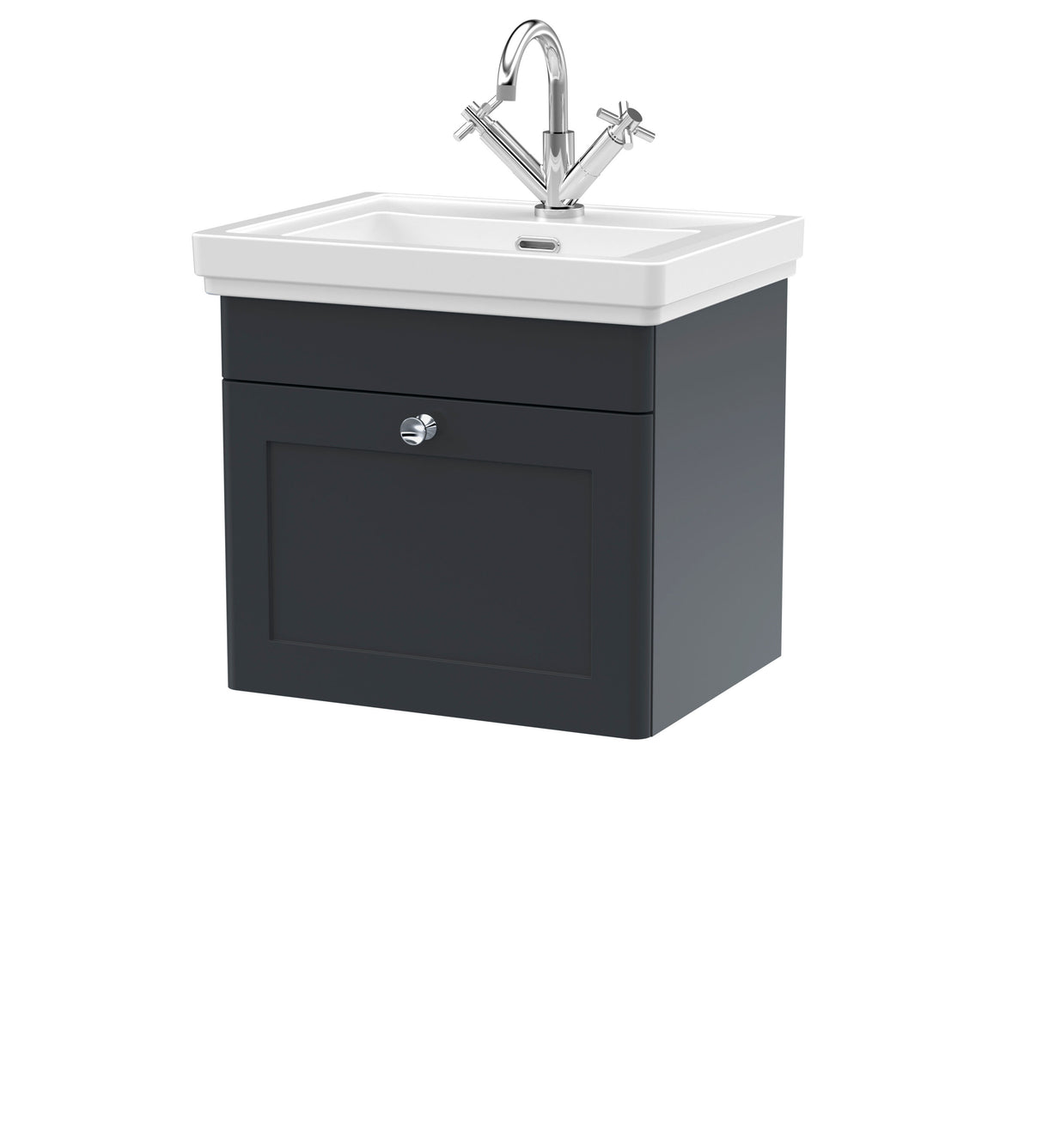 Swynnerton Traditional Wall Hung 1 Drawer Vanity Basin Unit with Fireclay Basin - Choice of Colour and Size