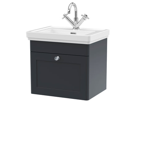 Swynnerton Traditional Wall Hung 1 Drawer Vanity Basin Unit with Fireclay Basin - Choice of Colour and Size