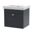 [BFCL1491H] Swynnerton Traditional 1 Drawer Wall Hung Vanity Unit with Basin, Dark Grey, 500mm - Cutout