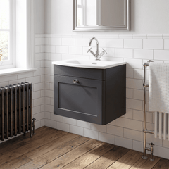 [BFCL1491J] Swynnerton Traditional 1 Drawer Wall Hung Vanity Unit with Curved Basin, Choice of Colour