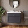 [BFCL1494F] Swynnerton Traditional 1 Drawer Wall Hung Vanity Basin Unit with 1 Tap Hole Traditional Ceramic Basin, Choice of Size and Colour - Silo