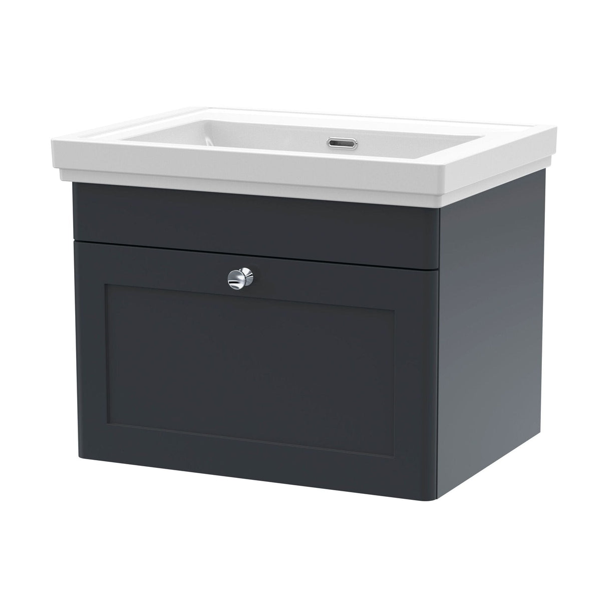 [BFCL1494H] Swynnerton Traditional 1 Drawer Wall Hung Vanity Unit with 0 Tap Hole Traditional Fireclay Basin, Choice of Size and Colour - Cutout