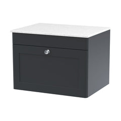 [BFCL1494WMT] Swynnerton Traditional 1 Drawer Wall Hung Vanity Unit with Marble Top, 600mm - Cutout