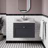 [BFCL1494WR1] Swynnerton Traditional 1 Drawer Wall Hung Vanity Basin Unit with 1 Tap Hole White Marble Worktop and Basin, Choice of Size and Colour - Silo