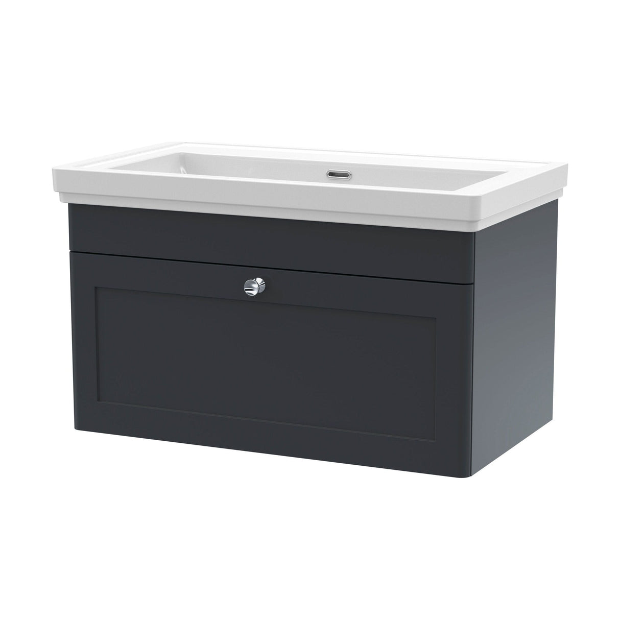 [BFCL1496H] Swynnerton Traditional 1 Drawer Wall Hung Vanity Unit with 0 Tap Hole Traditional Fireclay Basin, Choice of Size and Colour - Cutout