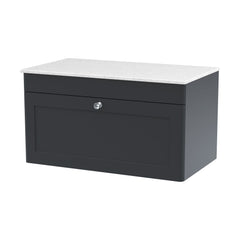 [BFCL1496WMT] Swynnerton Traditional 1 Drawer Wall Hung Vanity Unit with White Marble Worktop, Choice of Size and Colour - Cutout