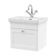 [BFCL191A] Swynnerton Traditional Wall Hung 1 Drawer Vanity Basin Unit with Fireclay Basin - Choice of Colour and Size - Cutout