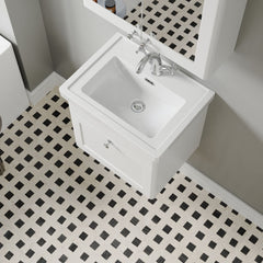 [BFCL191A] Swynnerton Traditional Wall Hung 1 Drawer Vanity Basin Unit with Fireclay Basin - Choice of Colour and Size - Lifestyle 2