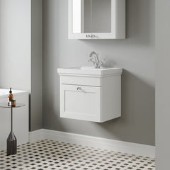 [BFCL191A] Swynnerton Traditional Wall Hung 1 Drawer Vanity Basin Unit with Fireclay Basin - Choice of Colour and Size - Lifestyle 3