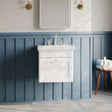 [BFCL191B] Swynnerton Traditional 1 Drawer Wall Hung Vanity Basin Unit with 3 Tap Hole Traditional Fireclay Basin, Choice of Size and Colour - Silo