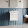 [BFCL191B] Swynnerton Traditional 1 Drawer Wall Hung Vanity Basin Unit with 3 Tap Hole Traditional Fireclay Basin, Choice of Size and Colour - Silo