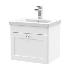 [BFCL191D] Swynnerton Traditional 1 Drawer Wall Hung Vanity Unit with Mid-Edge Basin, 500mm, Choice of Colour - Cutout