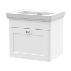 [BFCL191H] Swynnerton Traditional 1 Drawer Wall Hung Vanity Unit with 0 Tap Hole Traditional Fireclay Basin, Choice of Size and Colour - Cutout
