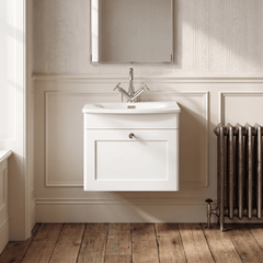 [BFCL191J] Swynnerton Traditional 1 Drawer Wall Hung Vanity Unit with Curved Basin, Choice of Colour