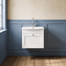 [BFCL191J] Swynnerton Traditional 1 Drawer Wall Hung Vanity Unit with Curved Basin, Choice of Colour - Silo