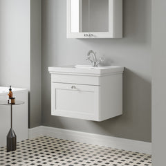 [BFCL194A] Swynnerton Traditional Wall Hung 1 Drawer Vanity Basin Unit with Fireclay Basin - Choice of Colour and Size - Lifestyle 3