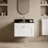 [BFCL194BR1] Swynnerton Traditional 1 Drawer Wall Hung Vanity Unit with Black Marble Worktop and 1 Tap Hole Basin, Choice of Size and Colour - Silo