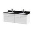 [BFCL194BR2] Swynnerton Traditional 2 Drawer Wall Hung Vanity Unit with Double Marble Basin, Satin White, 1200mm - Cutout