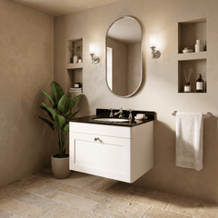 [BFCL194BR3] Swynnerton Traditional 1 Drawer Wall Hung Vanity Unit with Marble Basin - Choice of Size and Colour