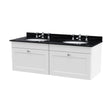 [BFCL194BR6] Swynnerton Traditional 2 Drawer Wall Hung Vanity Unit with Double Marble Basin, Satin White, 1200mm - Cutout