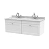 [BFCL194GR2] Swynnerton Traditional 2 Drawer Wall Hung Vanity Basin Unit with Double 1 Tap Hole Grey Marble Basin, 1200mm, Choice of Colour - Cutout
