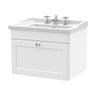 [BFCL194G] Swynnerton Traditional 1 Drawer Wall Hung Vanity Basin Unit with 3 Tap Hole Traditional Ceramic Basin, Choice of Size and Colour - Cutout