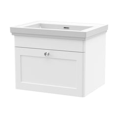 [BFCL194H] Swynnerton Traditional 1 Drawer Wall Hung Vanity Unit with 0 Tap Hole Traditional Fireclay Basin, Choice of Size and Colour - Cutout