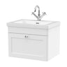 [BFCL194L] Swynnerton Traditional 1 Drawer Wall Hung Vanity Basin Unit with 1 Tap Hole Modern Fireclay Basin, Choice of Size and Colour - Cutout