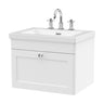[BFCL194M] Swynnerton Traditional 1 Drawer Wall Hung Vanity Basin Unit with 3 Tap Hole Modern Fireclay Basin, Choice of Size and Colour - Cutout