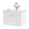 [BFCL194P] Swynnerton Traditional 1 Drawer Wall Hung Vanity Basin Unit with 1 Tap Hole Stone Basin, Choice of Size and Colour - Cutout