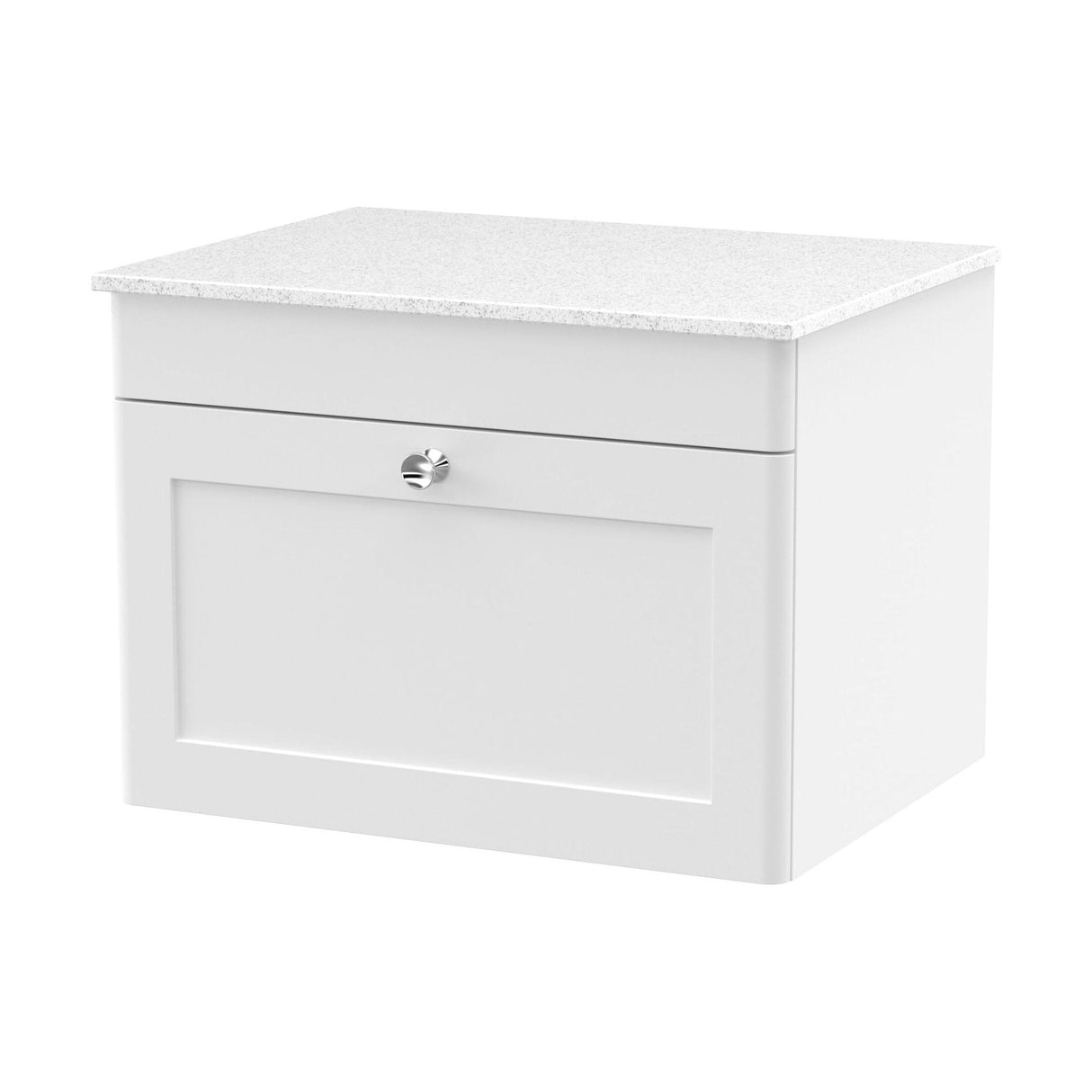 [BFCL194WMT] Swynnerton Traditional 1 Drawer Wall Hung Vanity Unit with White Marble Worktop, Choice of Size and Colour - Cutout