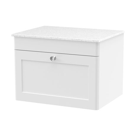 [BFCL194WMT] Swynnerton Traditional 1 Drawer Wall Hung Vanity Unit with White Marble Worktop, Choice of Size and Colour - Cutout