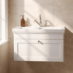 [BFCL196A] Swynnerton Traditional Wall Hung 1 Drawer Vanity Basin Unit with Fireclay Basin - Choice of Colour and Size - Silo