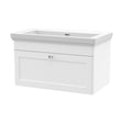[BFCL196H] Swynnerton Traditional 1 Drawer Wall Hung Vanity Unit with Basin, Satin White, 800mm - Cutout