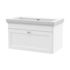 [BFCL196H] Swynnerton Traditional 1 Drawer Wall Hung Vanity Unit with 0 Tap Hole Traditional Fireclay Basin, Choice of Size and Colour - Cutout