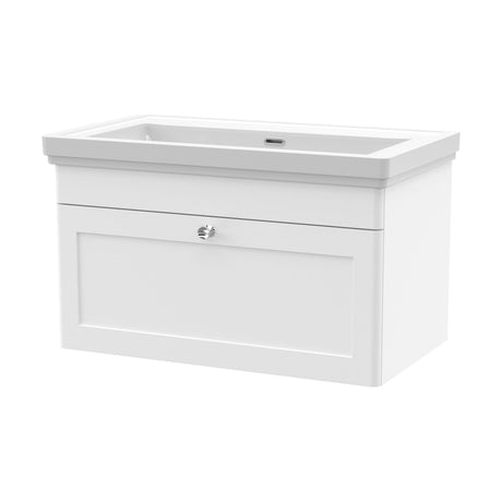 [BFCL196H] Swynnerton Traditional 1 Drawer Wall Hung Vanity Unit with 0 Tap Hole Traditional Fireclay Basin, Choice of Size and Colour - Cutout