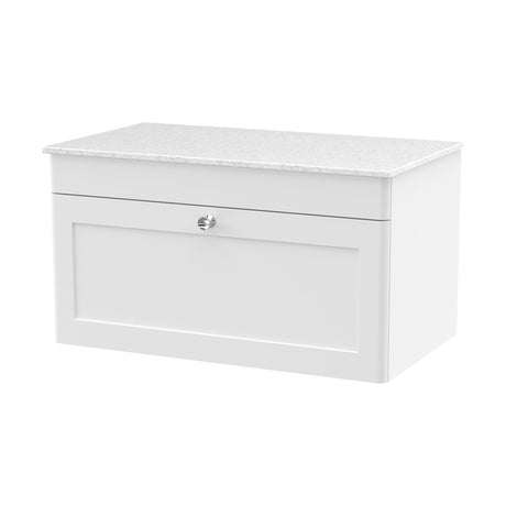 [BFCL196WMT] Swynnerton Traditional 1 Drawer Wall Hung Vanity Unit with White Marble Worktop, Choice of Size and Colour - Cutout