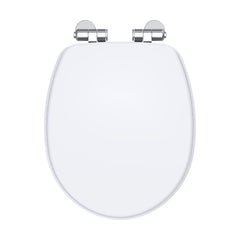 [BFCL197] Balterley Traditional Bathroom Soft Close Wooden Toilet Seat, Gloss White, 371mm - Cutout