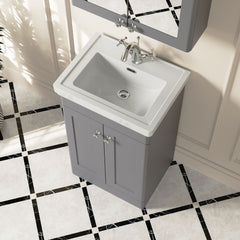 [BFCL223A] Swynnerton Traditional Floor Standing Vanity Basin Unit with 1 Tap Hole Ceramic Basin - Choice of Size and Finish - Lifestyle 2