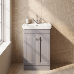 [BFCL223A] Swynnerton Traditional Floor Standing Vanity Basin Unit with 1 Tap Hole Ceramic Basin - Choice of Size and Finish - Silo