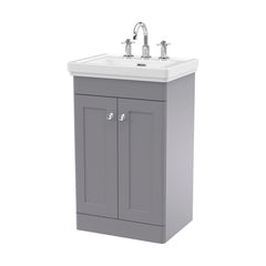 [BFCL223B] Swynnerton Traditional 2 Door Floor Standing Vanity Basin Unit with 3 Tap Hole Traditional Fireclay Basin, Choice of Size and Colour - Cutout