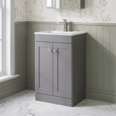[BFCL223C] Swynnerton Traditional 2 Door Floor Standing Vanity Basin Unit with 1 Tap Hole Minimalist Ceramic Basin, Choice of Size and Colour
