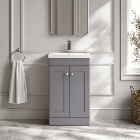 [BFCL223D] Swynnerton Traditional 2 Door Floor Standing Vanity Unit with Mid-Edge Basin - Choice of Colour - Silo